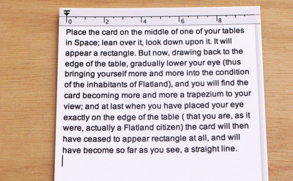 Postcard of Flatland